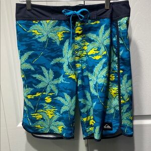 Quiksilver Tropically Blue and Yellow Board Shorts